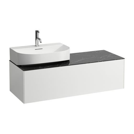 Laufen Schubladenelement Sonar 1180x340x450mm, Mattweiß/Nero Marquina, 1 Schubl., Aussch. links, für WT H816341/2