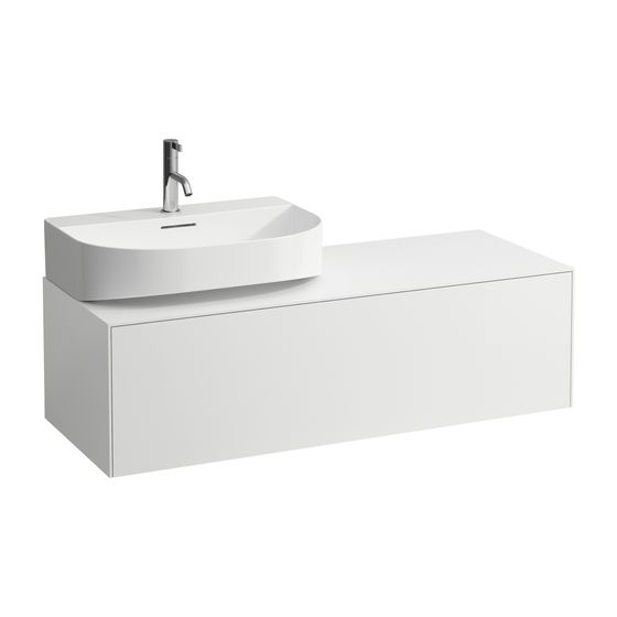 Laufen Schubladenelement Sonar 1180x340x450mm, Mattweiß, 1 Schubl., Aussch. links, für WT H816341/2
