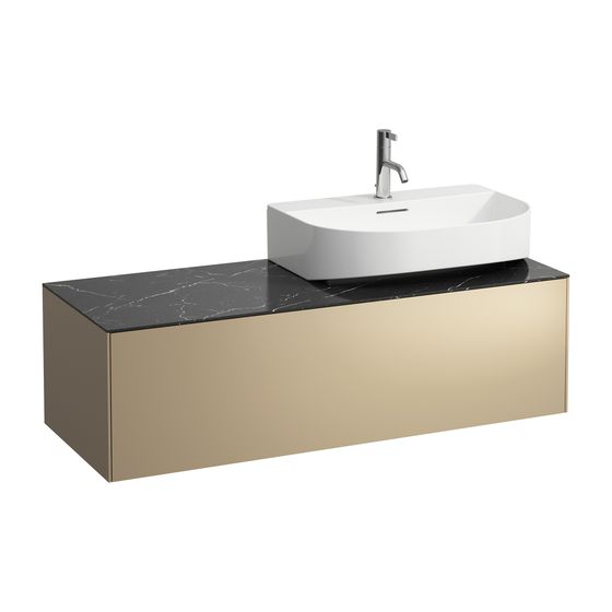 Laufen Schubladenelement Sonar 1180x340x450mm, Gold/Nero Marquina, 1 Schubl., Aussch. rechts, für WT H816341/3