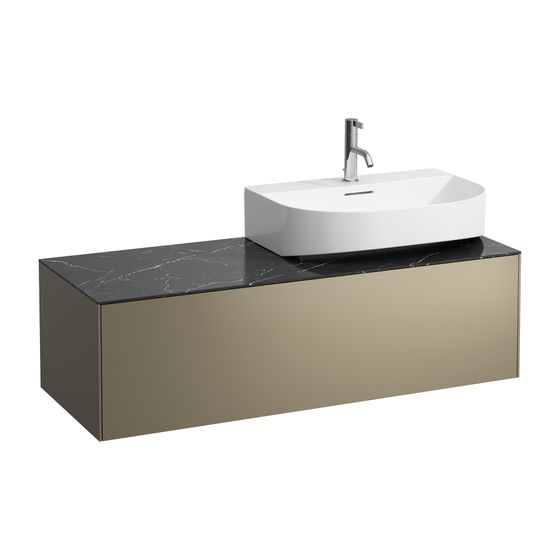 Laufen Schubladenelement Sonar 1180x340x450mm, Titan/Nero Marquina, 1 Schubl., Aussch. rechts, für WT H816341/3