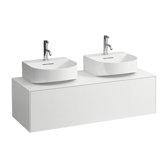 Laufen Schubladenelement Sonar 1180x340x450mm, Mattweiß, 1 Schubl., Aussch. links/rechts, für WT H816341