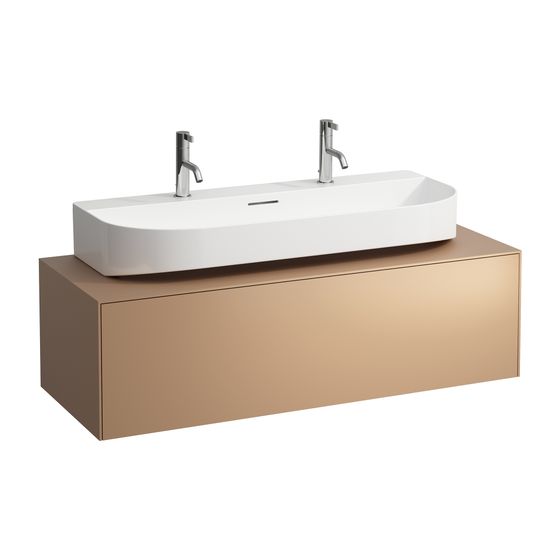 Laufen Schubladenelement Sonar 1180x340x450mm, Kupfer, 1 Schubl., Aussch. mittig, für WT H816347