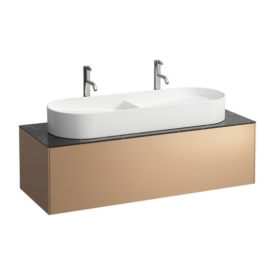 Laufen Schubladenelement Sonar 1180x340x450mm, Kupfer/Nero Marquina, 1 Schubl., Aussch. mittig, für WT H812348/9
