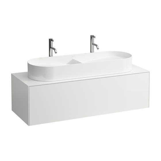 Laufen Schubladenelement Sonar 1180x340x450mm, Mattweiß, 1 Schubl., Aussch. mittig, für WT H812348/9