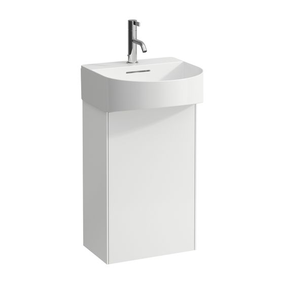Laufen Waschtischunterbau Sonar 240x387x600mm, Mattweiß, 1 Tür Scharnier links mit Push/Pull Funktion, für Waschtisch H815341