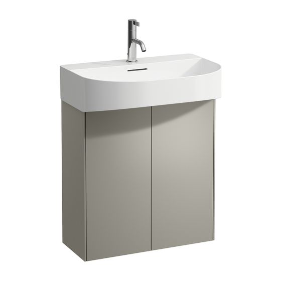 Laufen Waschtischunterbau Sonar 240x576x600mm, Titan, 2 Türen mit Push/Pull Funktion, für Waschtisch H810342