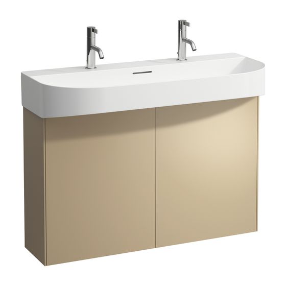 Laufen Waschtischunterbau Sonar 240x974x600mm, Gold, 2 Türen mit Push/Pull Funktion, für Waschtisch H810347