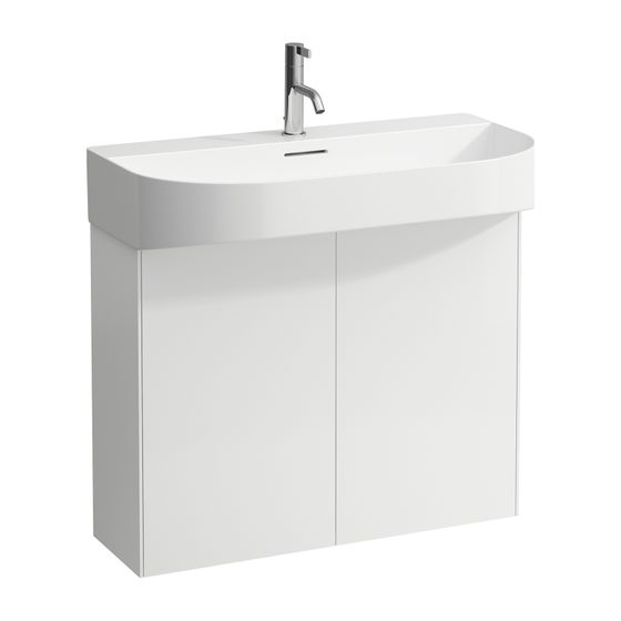 Laufen Waschtischunterbau Sonar 240x776x600mm, Mattweiß, 2 Türen mit Push/Pull Funktion, für Waschtisch H810344