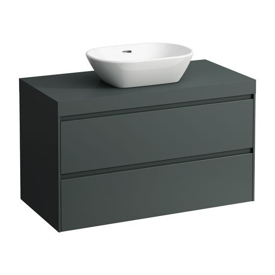 Laufen WT Unterbau u. Platte, Modular System, LANI 495x985x580mm, V.-grau, Ausschn. mittig, 2 Schubladen