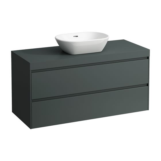 Laufen WT Unterbau u. Platte, Modular System, LANI 495x1185x580mm, V.-grau, Ausschn. mittig, 2 Schubladen