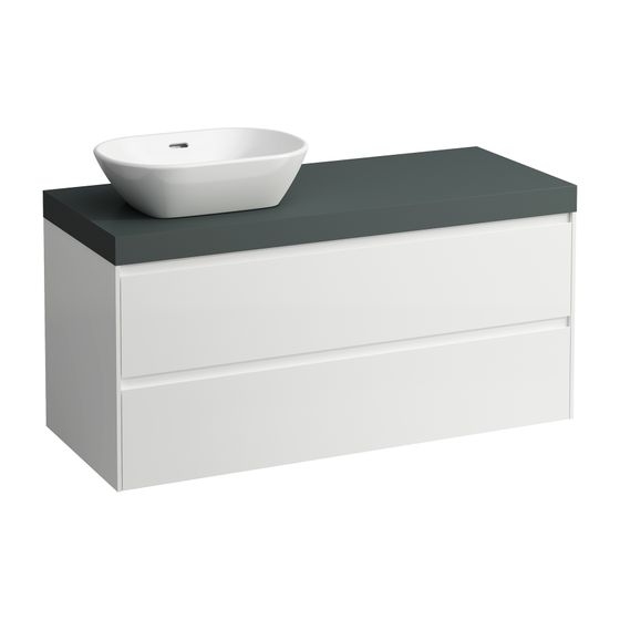 Laufen WT Unterbau u. Platte, Modular System, LANI 495x1185x580mm, Specialc., V.-grau, Ausschn. L, 2 Schubl.