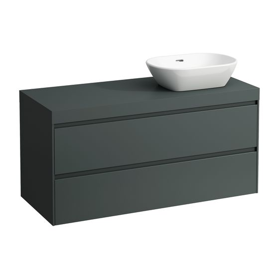 Laufen WT Unterbau u. Platte, Modular System, LANI 495x1185x580mm, V.-grau, Ausschn. R, 2 Schubladen