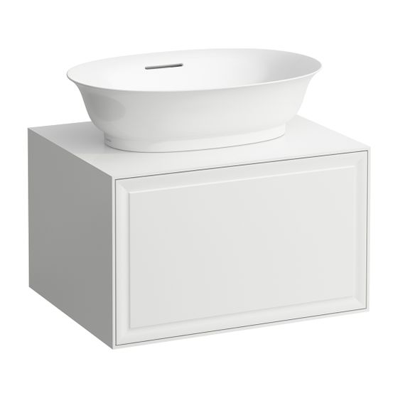 Laufen Waschtischunterbau The New Classic 457x577x347mm, geschw. Eiche, Ausschnitt mittig, 1 Schublade, für WT H812852/3