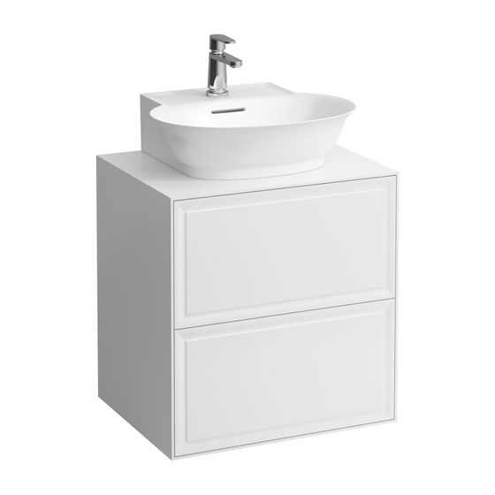 Laufen Waschtischunterbau The New Classic 457x577x600mm, Weiß lackiert, Ausschnitt mittig, 2 Schub., Push/Pull, für WT H816852