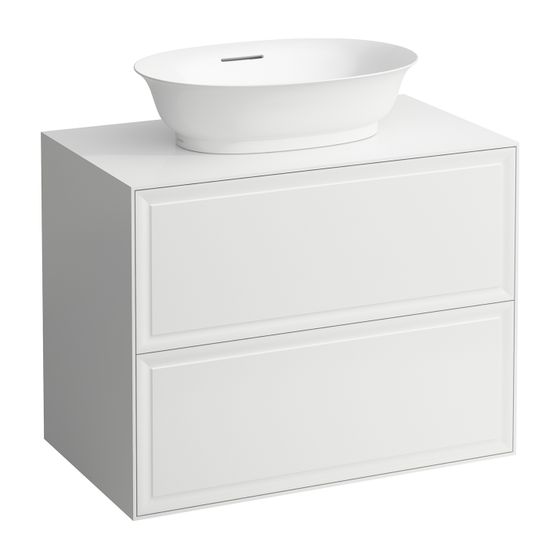 Laufen Waschtischunterbau The New Classic 457x777x600mm, geschw. Eiche, Ausschnitt mittig, 2 Schub., Push/Pull, für WT H812852/3