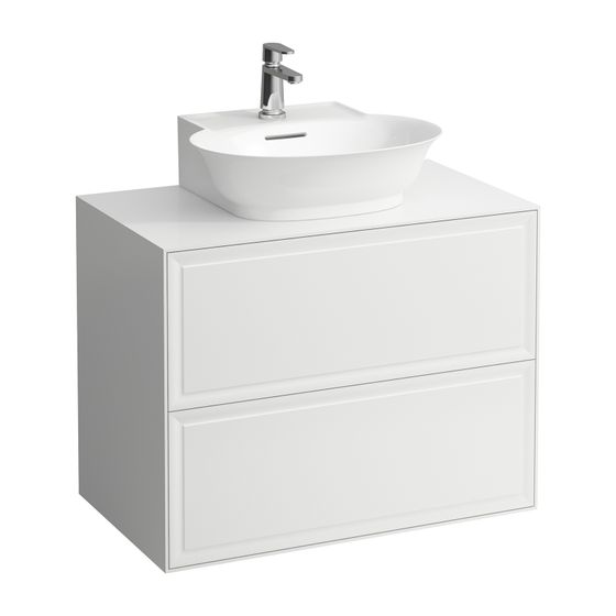 Laufen Waschtischunterbau The New Classic 457x777x600mm, Mattweiß, Ausschnitt mittig, 2 Schub., Push/Pull, für WT H816852
