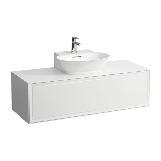 Laufen Waschtischunterbau The New Classic 457x1177x347mm, Mattweiß, Ausschnitt mittig, 1 Schublade, Push/Pull, für WT H816852