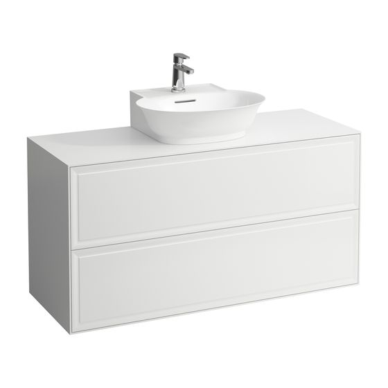 Laufen Waschtischunterbau The New Classic 457x1177x600mm, Weiß lackiert, Ausschnitt mittig, 2 Schub., Push/Pull, für WT H816852