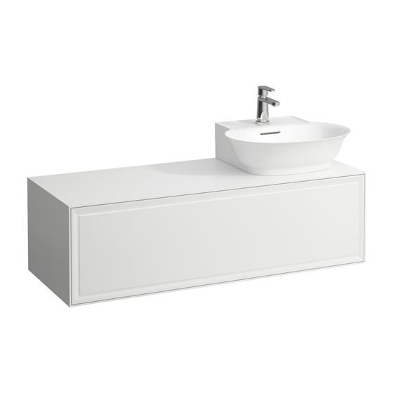 Laufen Waschtischunterbau The New Classic 457x1177x347mm, Mattweiß, Ausschnitt rechts, 1 Schublade, Push/Pull, für WT H816852