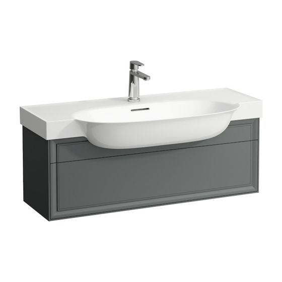 Laufen Waschtischunterbau The New Classic 316x976x344mm, Verkehrsgrau, 1 Schublade, mit Push/Pull, für WT H813857