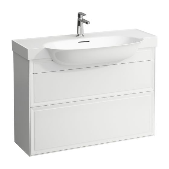 Laufen Waschtischunterbau The New Classic 316x976x677mm, Mattweiß, 2 Schubladen, Push/Pull, für WT H813857
