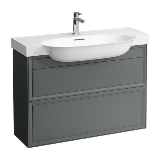 Laufen Waschtischunterbau The New Classic 316x976x677mm, Verkehrsgrau, 2 Schubladen, Push/Pull, für WT H813857