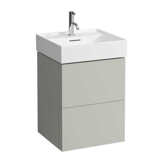 Laufen Waschtischunterbau Kartell 450x480x600mm, Kieselgrau, 2 Schubladen, mit Push/Pull Funktion, für WT H810332