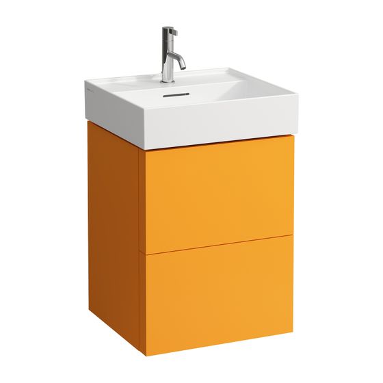 Laufen Waschtischunterbau Kartell 450x480x600mm, Ockerbraun, 2 Schubladen, mit Push/Pull Funktion, für WT H810332