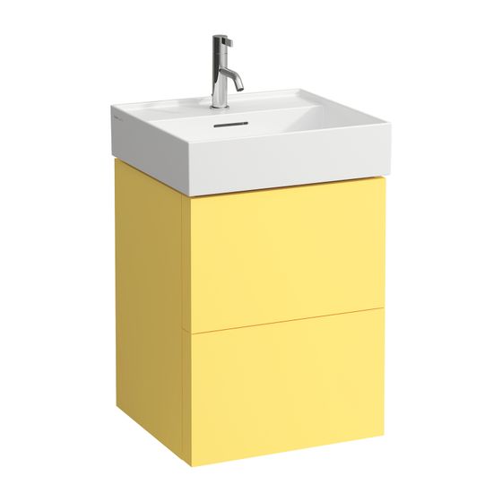 Laufen Waschtischunterbau Kartell 450x480x600mm, Senfgelb, 2 Schubladen, mit Push/Pull Funktion, für WT H810332