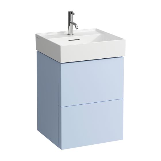 Laufen Waschtischunterbau Kartell 450x480x600mm, Graublau, 2 Schubladen, mit Push/Pull Funktion, für WT H810332