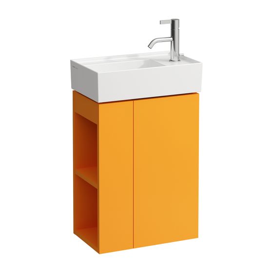Laufen Waschtischunterbau Kartell 270x440x600mm, Ockerbraun, 1 Tür rechts Regal links, mit Push/Pull Funktion, für WT H815334