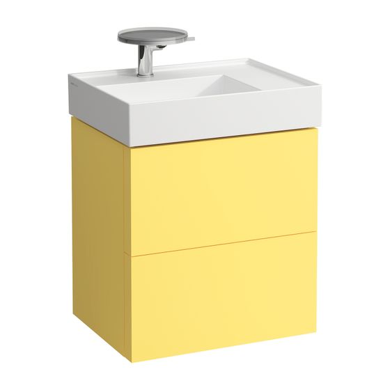 Laufen Waschtischunterbau Kartell 450x580x600mm, Senfgelb, 2 Schubladen, mit Push/Pull Funktion, für WT H810334