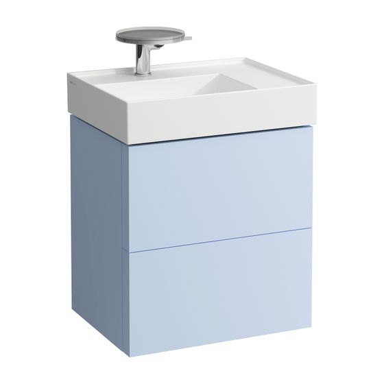Laufen Waschtischunterbau Kartell 450x580x600mm, Graublau, 2 Schubladen, mit Push/Pull Funktion, für WT H810334