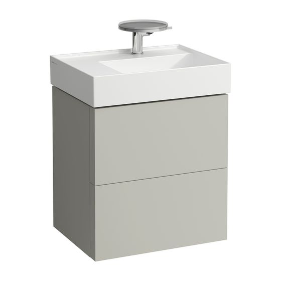 Laufen Waschtischunterbau Kartell 450x580x600mm, Kieselgrau, 2 Schubladen, mit Push/Pull Funktion, für WT H810335