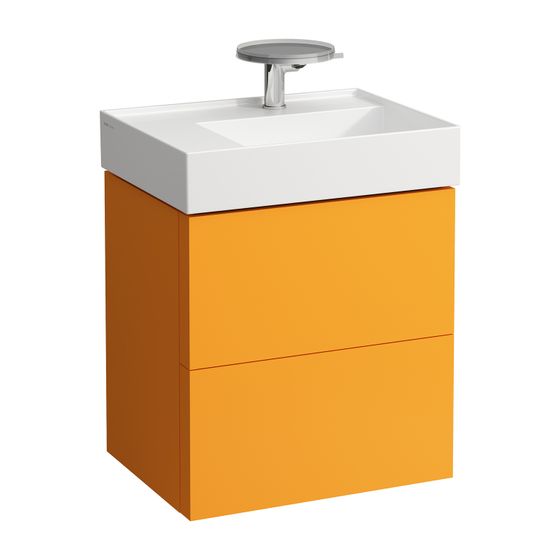 Laufen Waschtischunterbau Kartell 450x580x600mm, Ockerbraun, 2 Schubladen, mit Push/Pull Funktion, für WT H810335