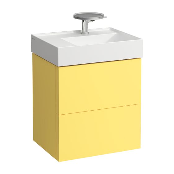 Laufen Waschtischunterbau Kartell 450x580x600mm, Senfgelb, 2 Schubladen, mit Push/Pull Funktion, für WT H810335