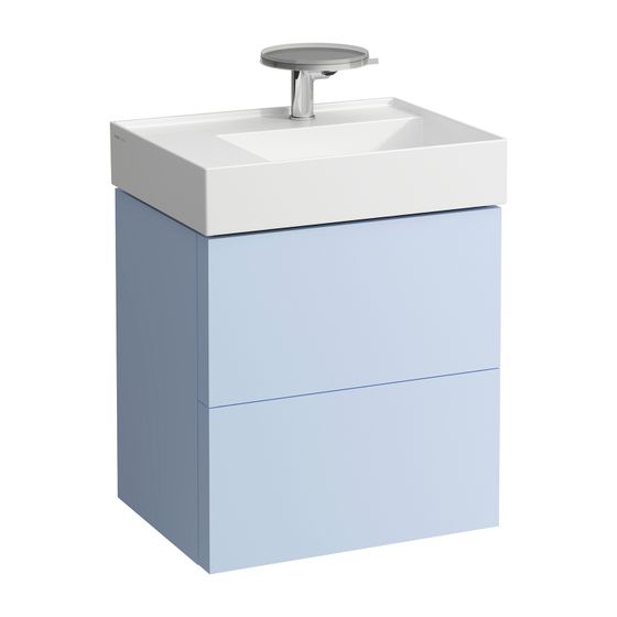 Laufen Waschtischunterbau Kartell 450x580x600mm, Graublau, 2 Schubladen, mit Push/Pull Funktion, für WT H810335