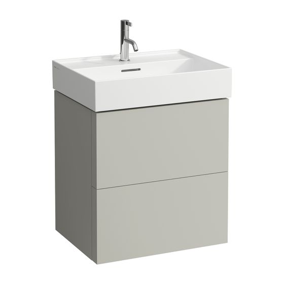 Laufen Waschtischunterbau Kartell 450x580x600mm, Kieselgrau, 2 Schubladen, mit Push/Pull Funktion, für WT H810333/8/9 H813332
