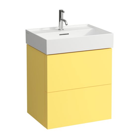 Laufen Waschtischunterbau Kartell 450x580x600mm, Senfgelb, 2 Schubladen, mit Push/Pull Funktion, für WT H810333/8/9 H813332