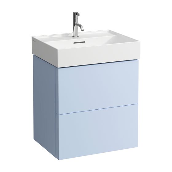 Laufen Waschtischunterbau Kartell 450x580x600mm, Graublau, 2 Schubladen, mit Push/Pull Funktion, für WT H810333/8/9 H813332