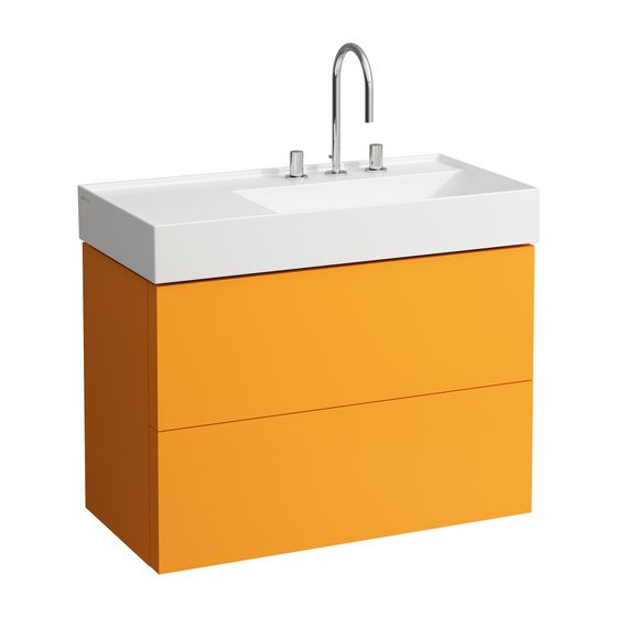Laufen Waschtischunterbau Kartell 600x880x450mm, Ockerbraun, 2 Schubladen, mit Push/Pull Funktion, für WT H810339