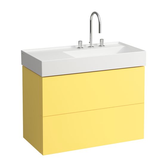 Laufen Waschtischunterbau Kartell 600x880x450mm, Senfgelb, 2 Schubladen, mit Push/Pull Funktion, für WT H810339
