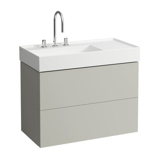 Laufen Waschtischunterbau Kartell 600x880x450mm, Kieselgrau, 2 Schubladen, mit Push/Pull Funktion, für WT H810338