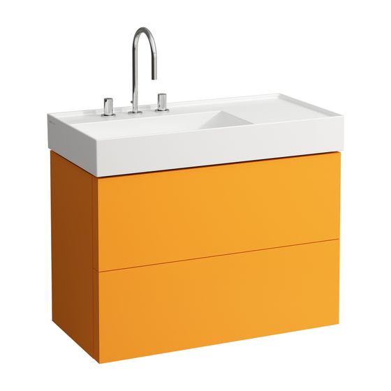 Laufen Waschtischunterbau Kartell 600x880x450mm, Ockerbraun, 2 Schubladen, mit Push/Pull Funktion, für WT H810338