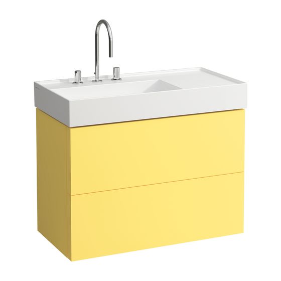 Laufen Waschtischunterbau Kartell 600x880x450mm, Senfgelb, 2 Schubladen, mit Push/Pull Funktion, für WT H810338
