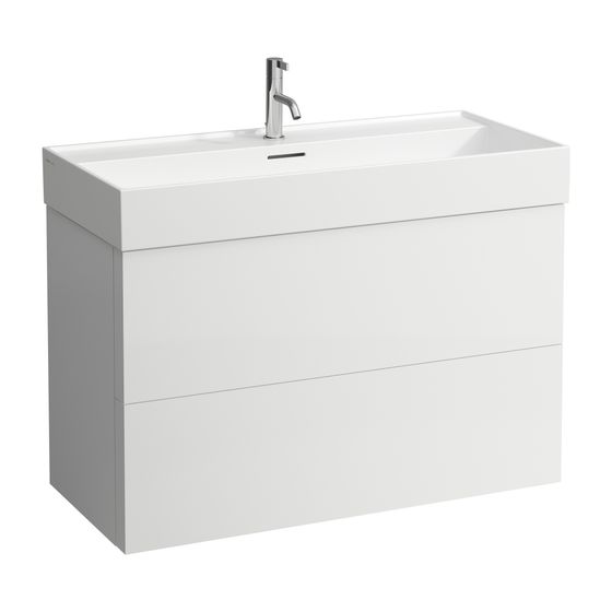 Laufen Waschtischunterbau Kartell 449x984x600mm, Mattweiß, 2 Schubladen, mit Push/Pull Funktion, für WT H810337