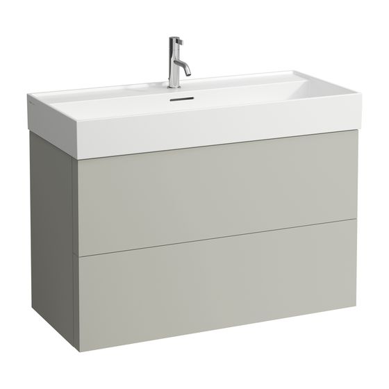Laufen Waschtischunterbau Kartell 449x984x600mm, Kieselgrau, 2 Schubladen, mit Push/Pull Funktion, für WT H810337