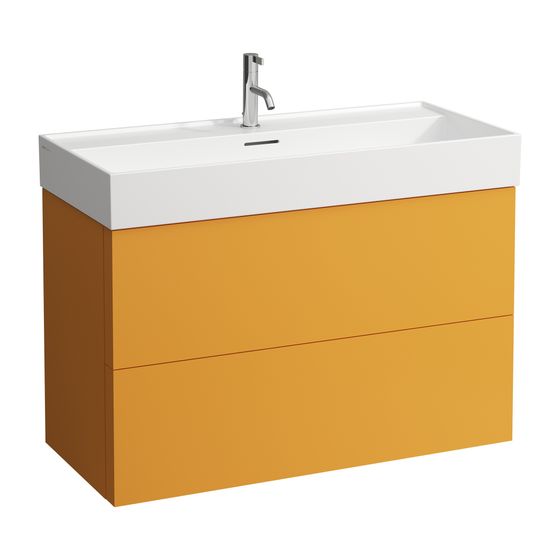 Laufen Waschtischunterbau Kartell 449x984x600mm, Ockerbraun, 2 Schubladen, mit Push/Pull Funktion, für WT H810337