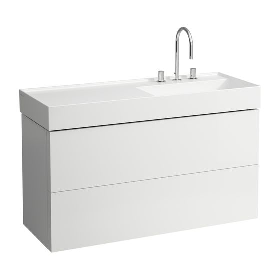Laufen Waschtischunterbau Kartell 600x1180x450mm, Mattweiß, 2 Schubladen, mit Push/Pull Funktion, für WT H813333