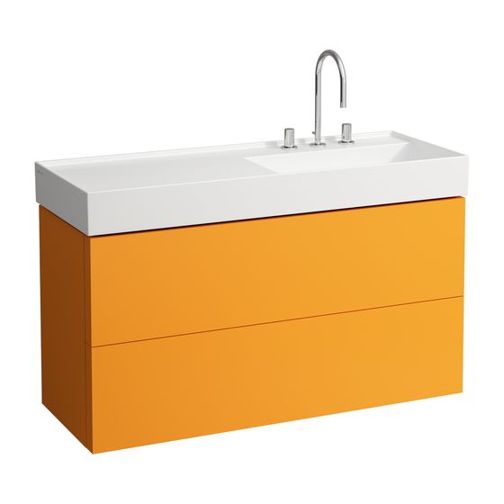 Laufen Waschtischunterbau Kartell 600x1180x450mm, Ockerbraun, 2 Schubladen, mit Push/Pull Funktion, für WT H813333